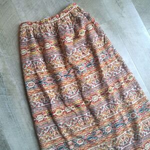 Vintage 1950's Long Maxi Skirt Rug Carpet Heavy XS New York Needlepoint 60's